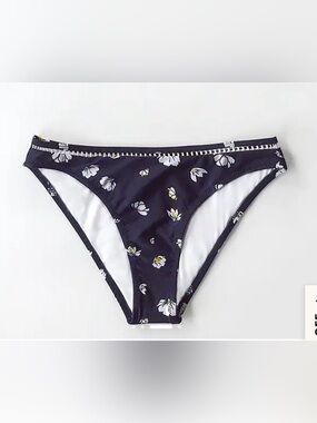 Cupshe Navy Floral Bikini Bottom